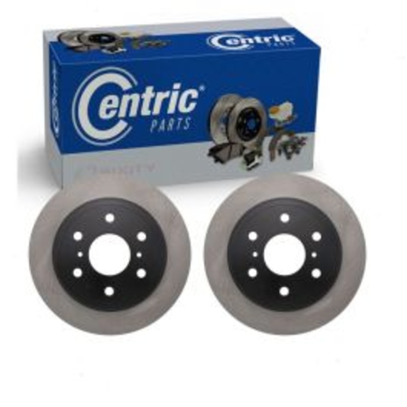 2 pc Centric Premium Rear Disc Brake Rotors for 2007-2018 GMC Sierra 1500