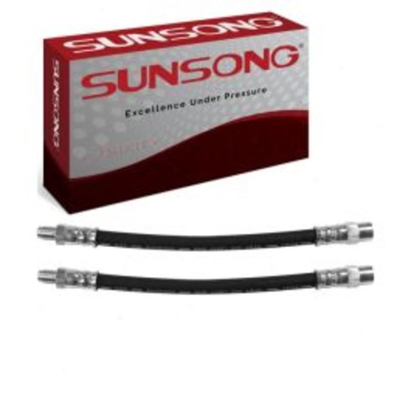 2 pc Sunsong Rear Outer Brake Hydraulic Hoses for 1985-1988 BMW 635CSi