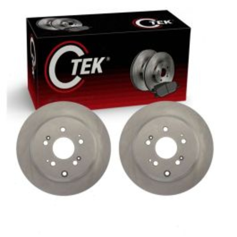 2 pc Centric CTEK Rear Disc Brake Rotors for 2007-2013 Acura MDX