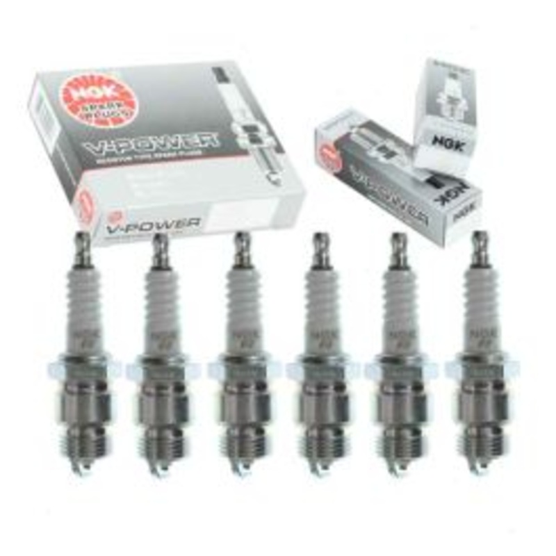 6 pc NGK V-Power Spark Plugs for 1977-1986 Ford E-250 Econoline Club Wagon 4.9L L6