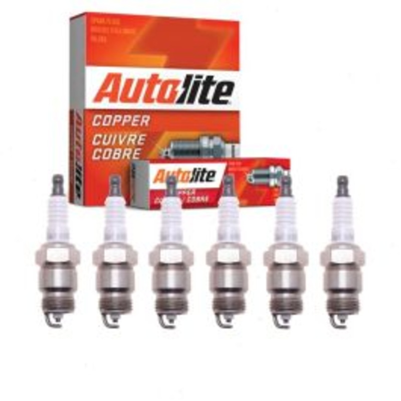 6 pc Autolite Copper Core Spark Plugs for 1975-1976 Ford P-400 4.9L L6