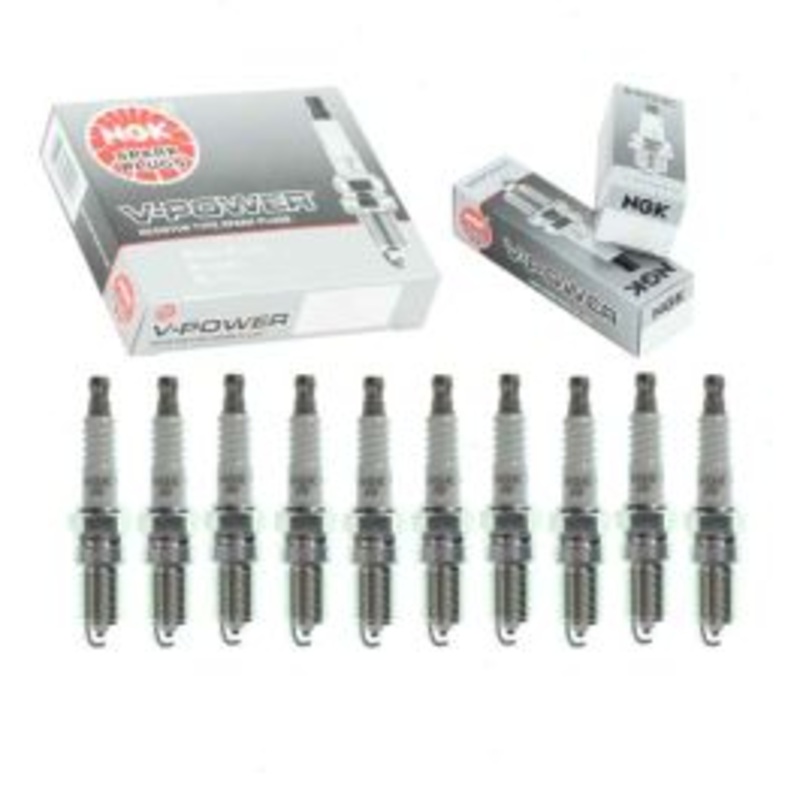 10 pc NGK V-Power Spark Plugs for 2003 Ford E-350 6.8L V10