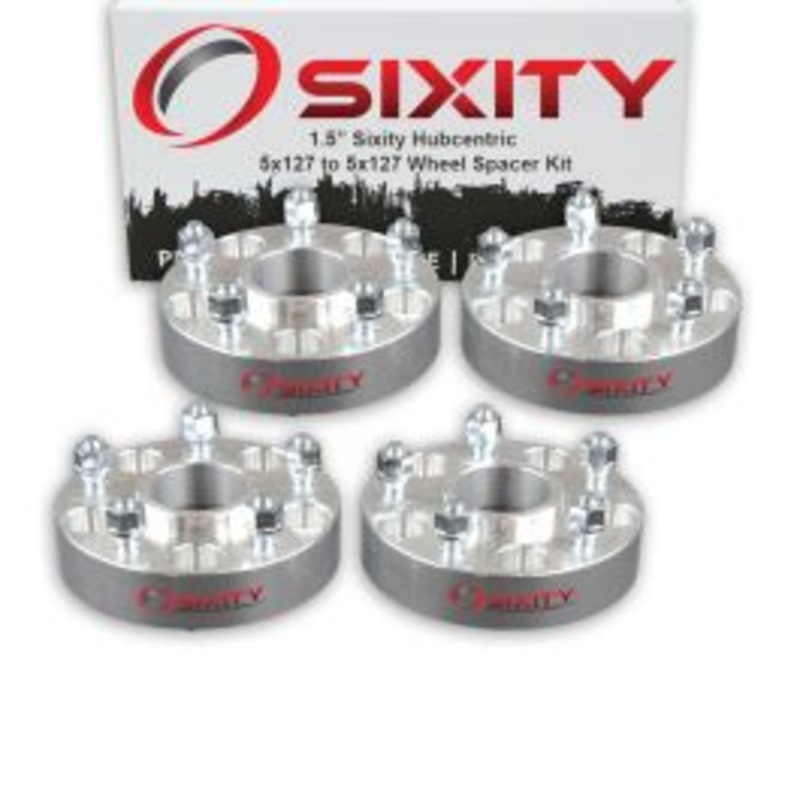Sixity 4 pc 1.5" Inch Thick 5x127 Wheel Spacers 1/2-20tpi 1.25in Hubcentric