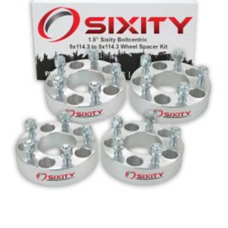 Sixity 4 pc 1.5" Inch Thick 5x114.3 Wheel Spacers 1/2-20tpi 1.25in Studs Lugs