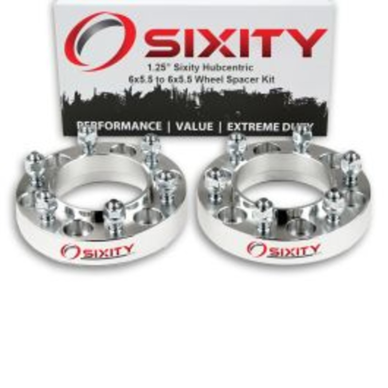Sixity 2 pc 1.25" Inch Thick 6x5.5 Wheel Spacers M12x1.5mm 1.25in Hubcentric