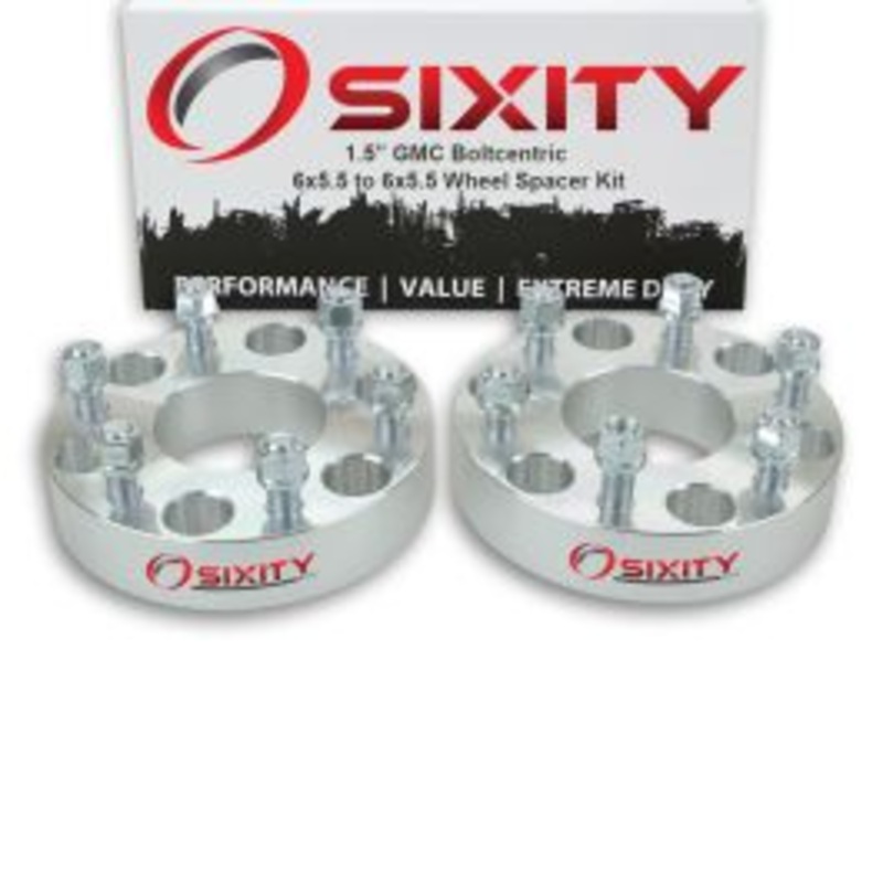 Sixity 2 pc 1.5" Thick Wheel Spacers - GMC Jimmy K1500 Suburban Safari Sierra Denali - 6x5.5