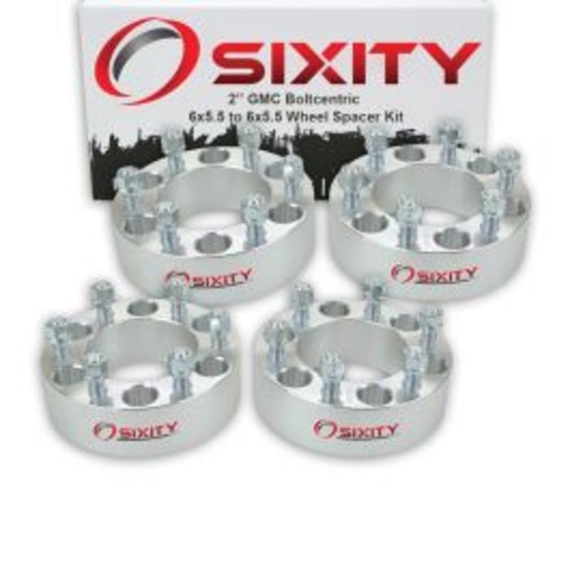 Sixity 4 pc 2" Thick Wheel Spacers - GMC Jimmy K1500 Suburban Safari Sierra Denali - 6x5.5
