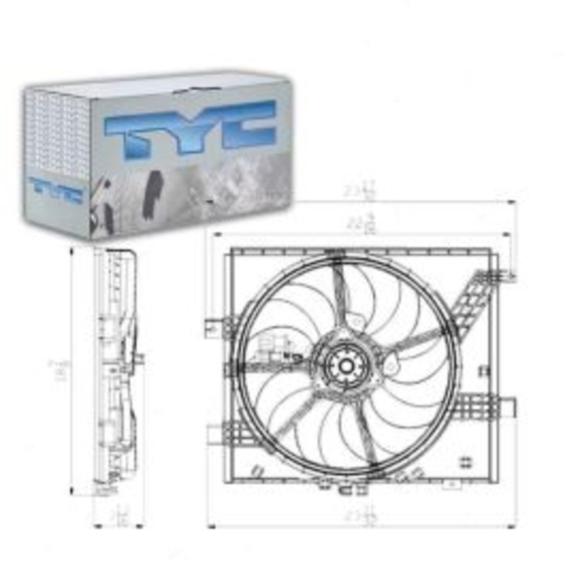 TYC Dual Radiator & Condenser Fan Assembly for 2012-2016 Nissan Versa