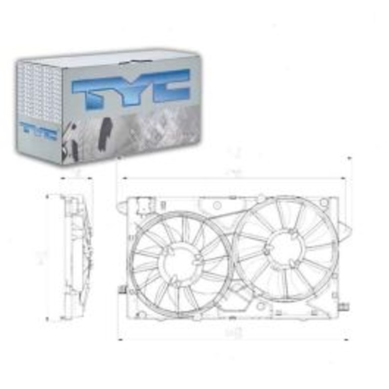 TYC Dual Radiator & Condenser Fan Assembly for 2013-2014 Chevrolet Malibu 2.4L L4