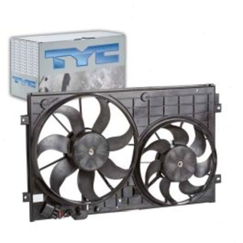 TYC Dual Radiator & Condenser Fan Assembly for 2012-2015 Volkswagen Beetle 1.8L 2.0L 2.5L L4 L5