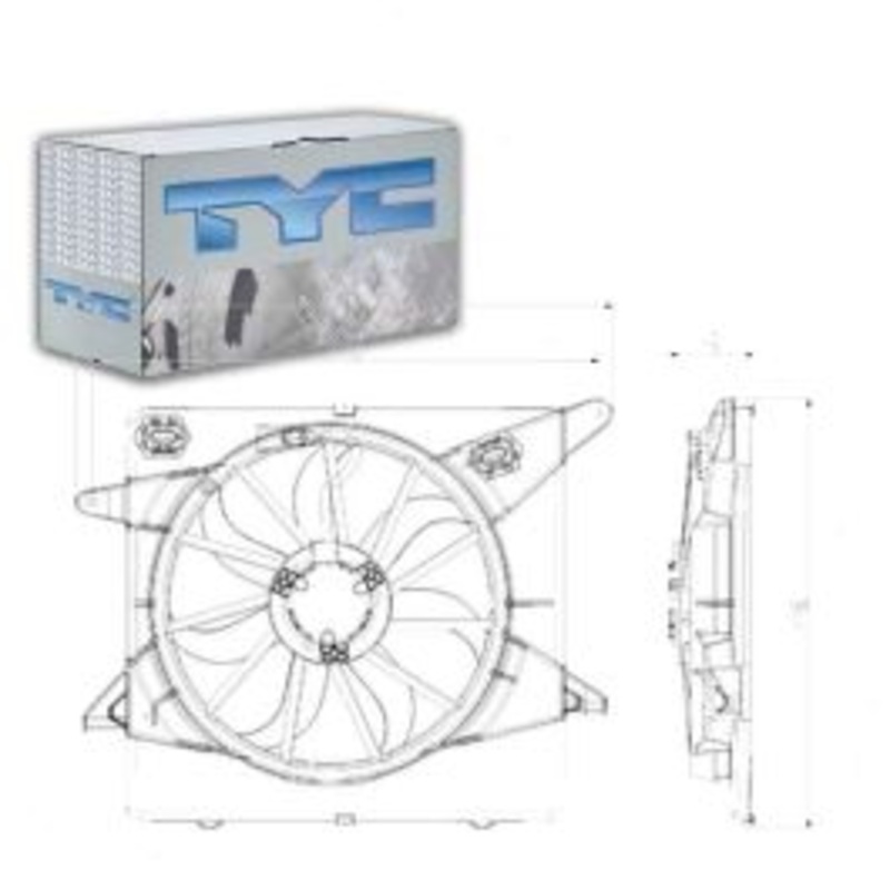 TYC Dual Radiator & Condenser Fan Assembly for 2010-2016 Cadillac SRX 3.0L 3.6L V6