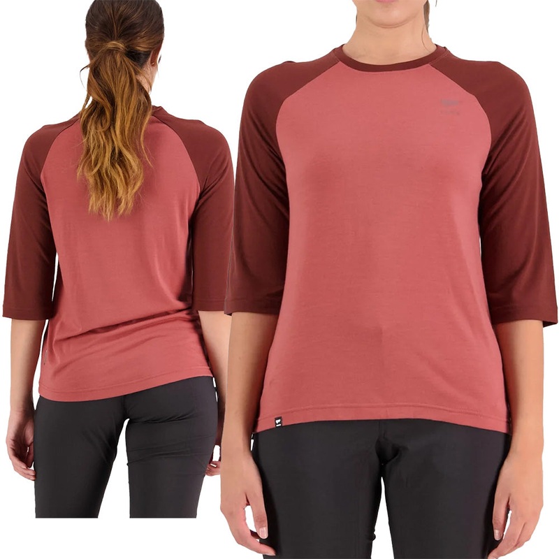 Mons Royale Tarn Merino Shift Raglan 3-4 Sleeve Women's Jersey - Women's L - Slow Bake