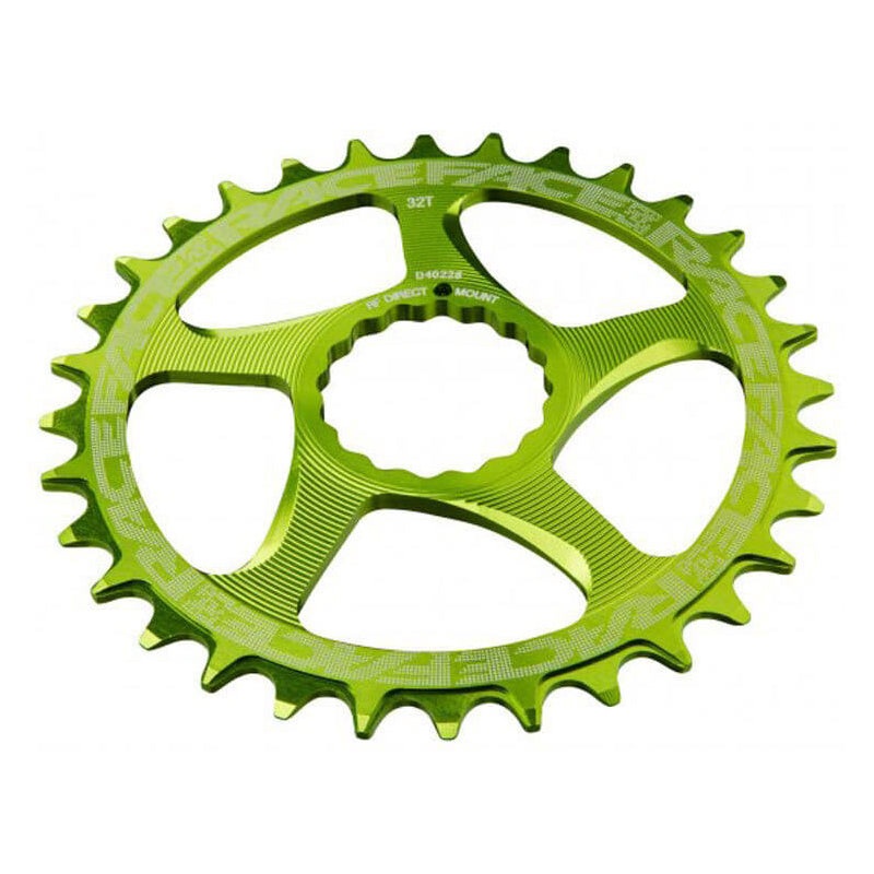 Race Face Cinch Direct Mount Narrow-Wide Chainring - Race Face - Easton Cinch Direct Mount - 6.5-0mm Flip - Round - Green - Alloy - 9-12 Speed - 34T