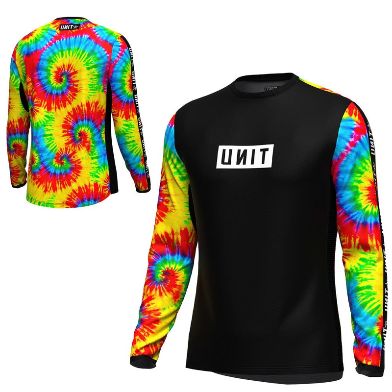Unit Flare Youth Long Sleeve Jersey - Youth XL - Multi-Coloured Tie Dye
